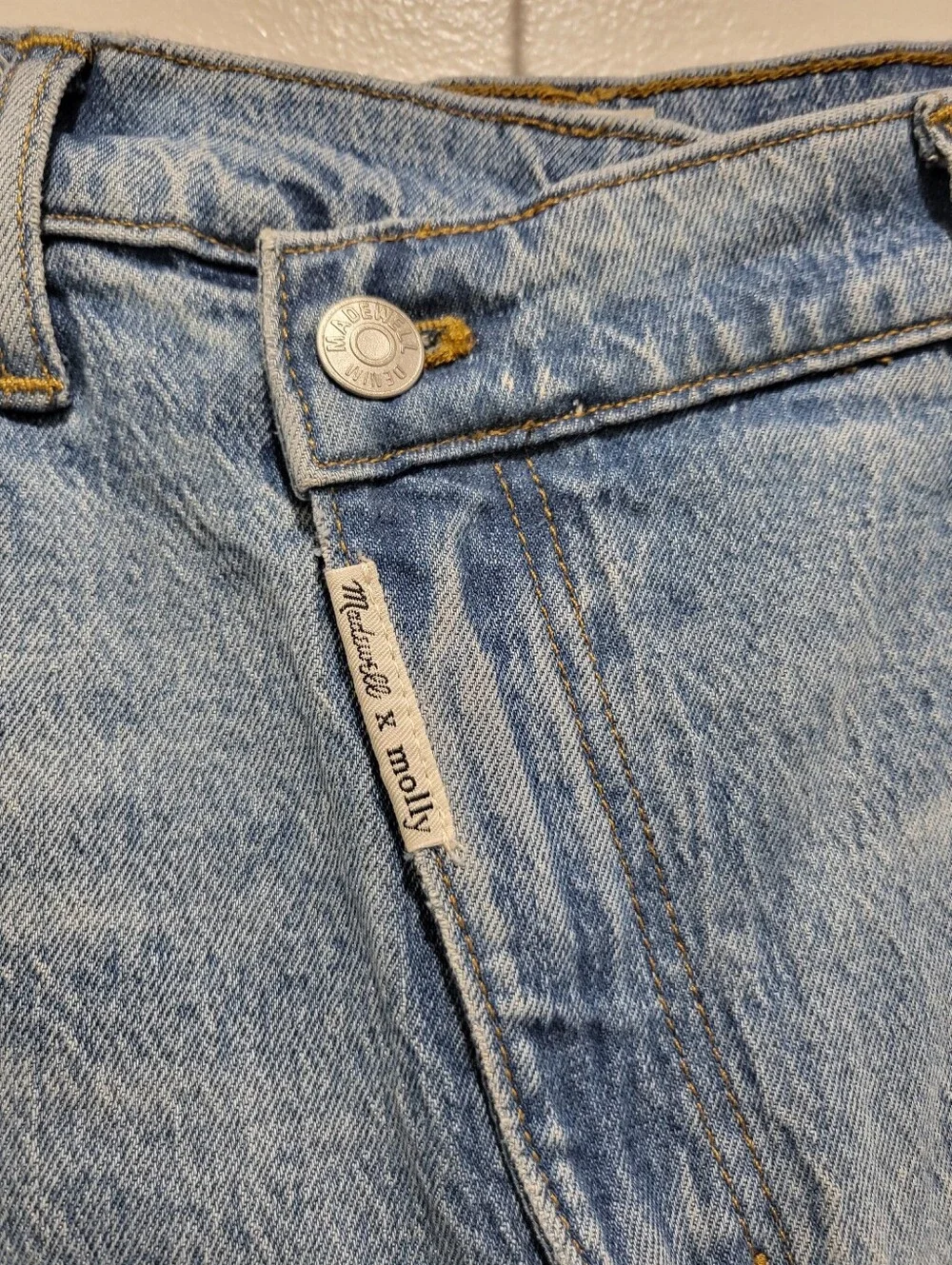 Madewell x Molly Dickson Baggy Crossover Jean Shorts - Size 30